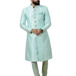 Regal Seafoam Banarasi Brocade Sherwani for Men | Father Son Combo | Perfect Groom Wear